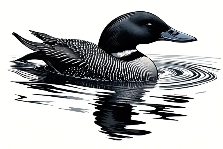Loon Gracefully Gliding