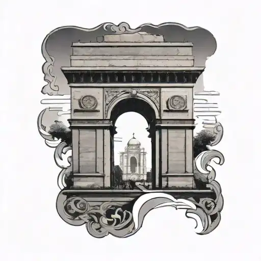 A Card With India Gate Inside Of It