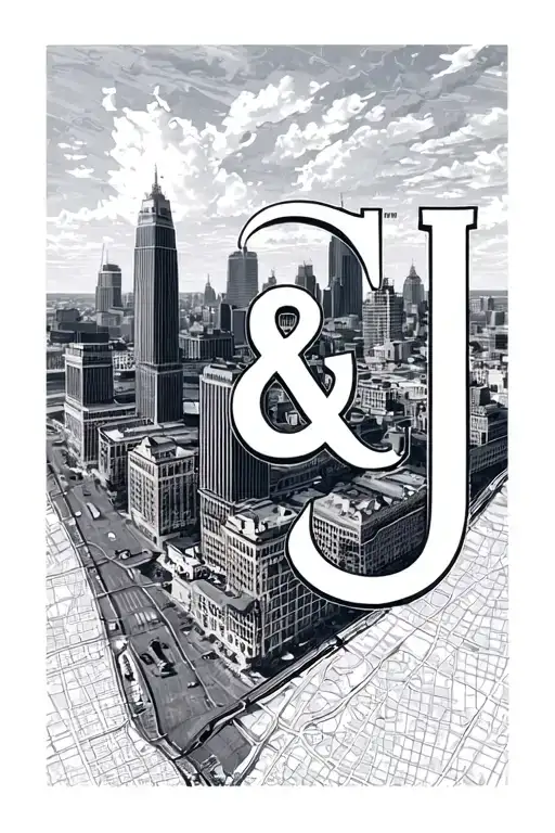 Letters C & J With A Milwaukee Skyline Map