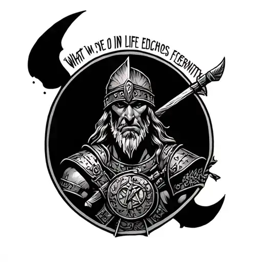 What We Do In Life Echoes For Eternity Written Above A Gladiator