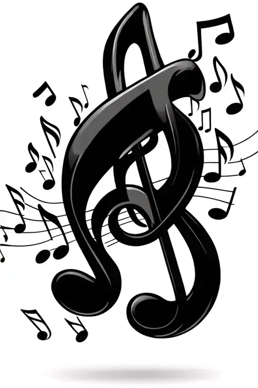 Music Notes Floating In The Air