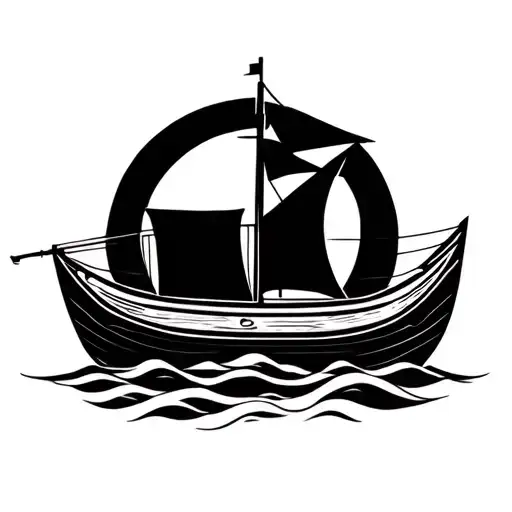 Old School Geometric Boat