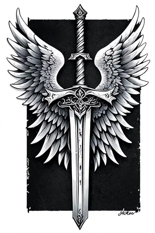 Sword With Wings As The Cross Guard