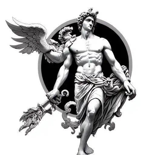 Apollo Greek God Figure Surrounded