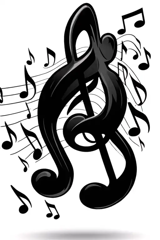 Music Notes Floating In The Air