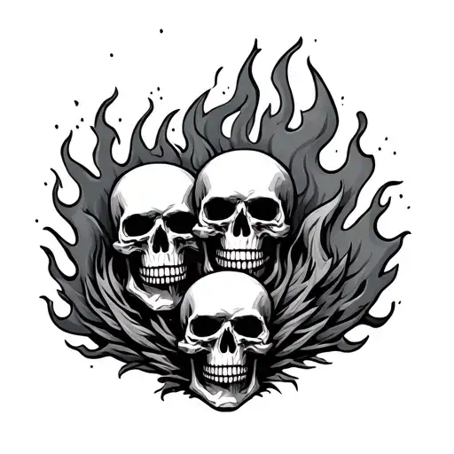 Skulls And Fire Surrounded