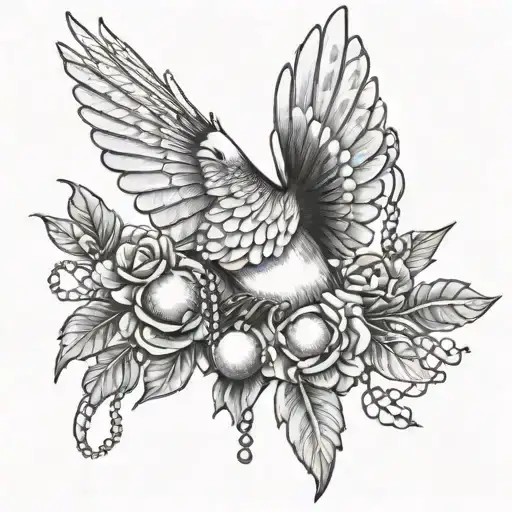 Dove And Rosary Wrapped