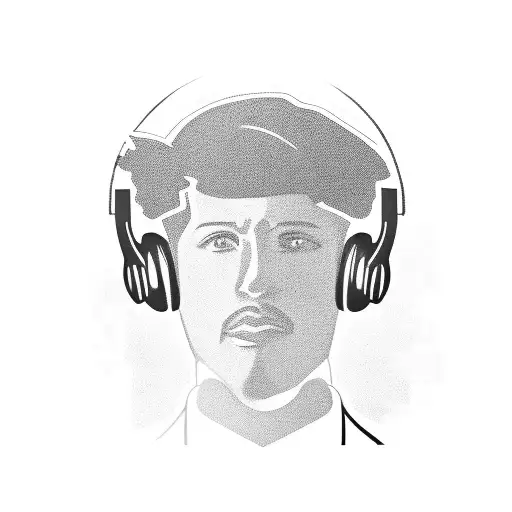 A Silhouette Of A Dj With Headphones And A Crowd In The Background