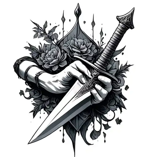 Hand Holding A Dagger