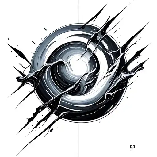 Kintsugi-like Black Marble Repairs In Stripes