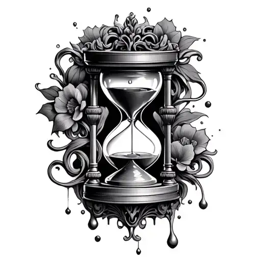 Melting Hourglass With Victorian Style