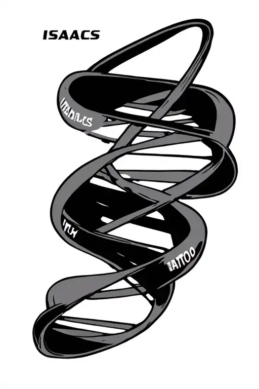 Dna Strand With The Name Isaacs Woven Into It In A Sci-fi Style