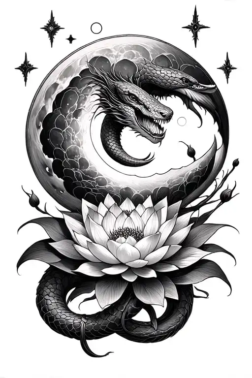 Guiding Star Moon Air Lotus Orepus Snake Creativity Mercury 7 Points For Good Luck