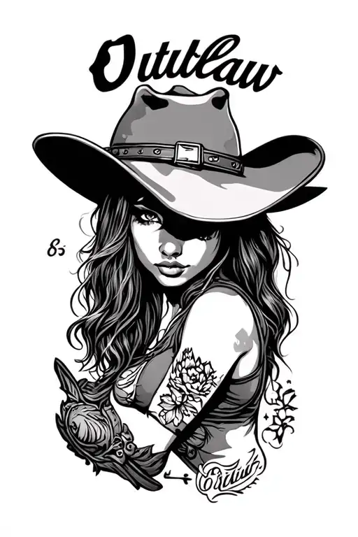Outlaw Cowgirl Bent Over Chevy Truck