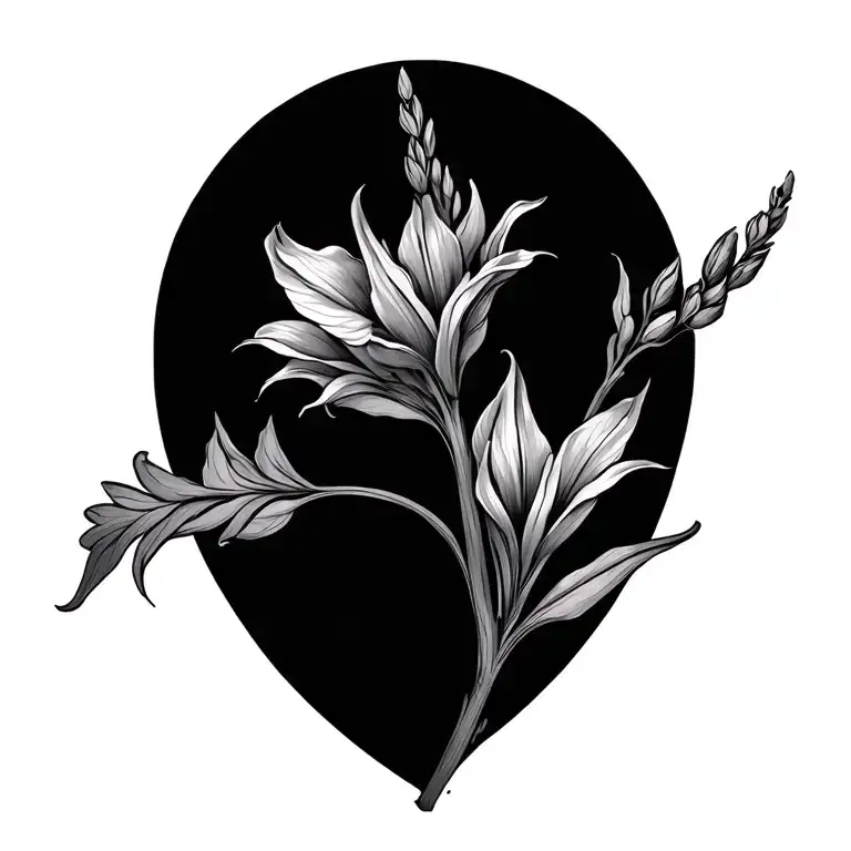 Gladiolus And Morning Glory Vine