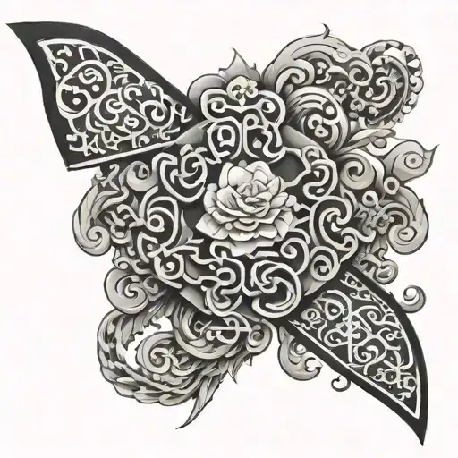 Sleeve Tattoo With A Trapezoidal Shape From An Existing Chinese Style