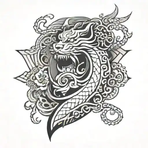 Sleeve Tattoo With A Trapezoidal Shape From An Existing Chinese Style