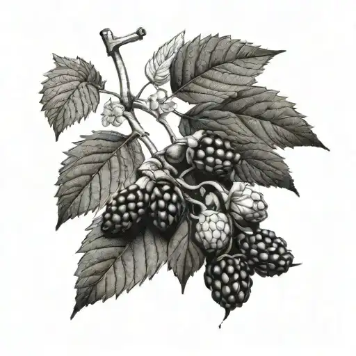 Sprig Of Blackberries And Hazelnuts