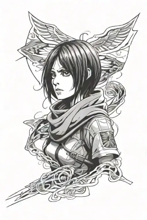 Mikasa Ackerman Attack On Titan Face With Scarf Show