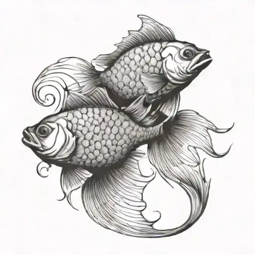 Two Fish Seperatin Drifting Apart