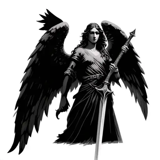 Angel Holding A Sword