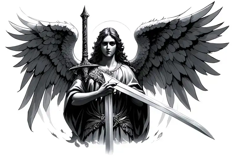 Angel Holding A Sword