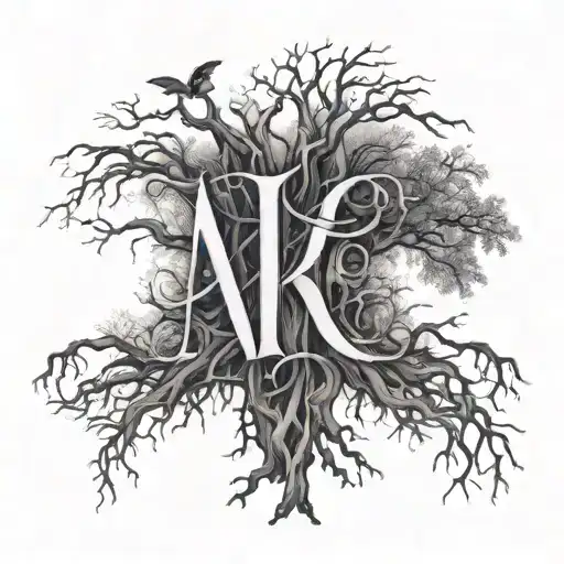 Letters Made With Trees And Roots Spelling Amari