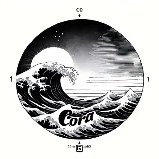Minimalist Sun And Wave And The Name Cora