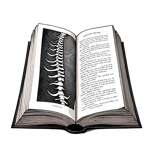Spinal Column Book Open In Front