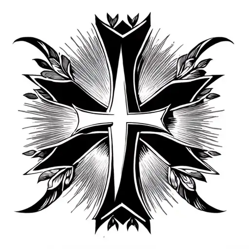 Orthodox Cross Tattoo For Women