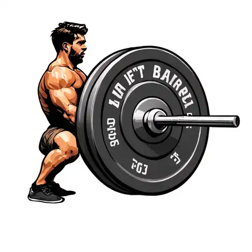 Barbell Weight Plate With Man Lifting It