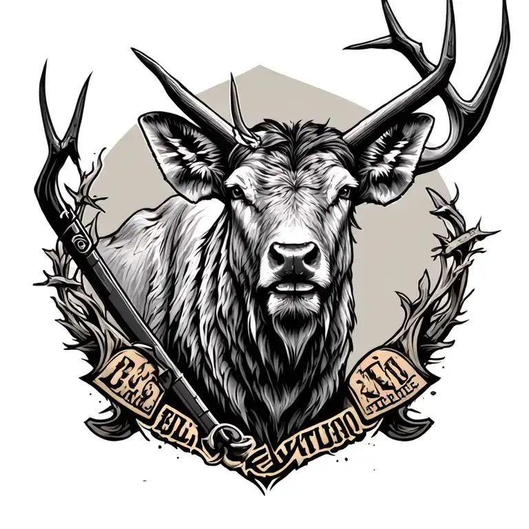 An In Depth Big Game Hunting Scene For A Back Piece