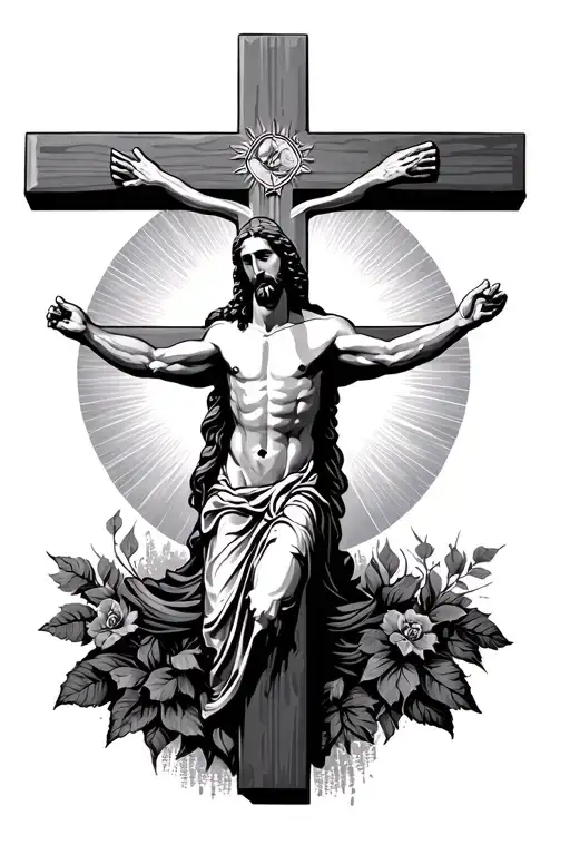 Christ Cross With Sun Rising