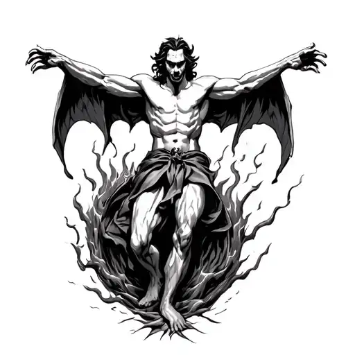 Lucifer Falling Into Hell