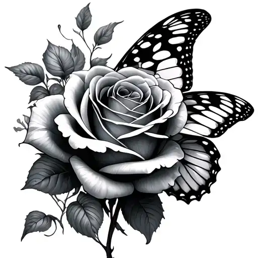 Rose And Butterfly