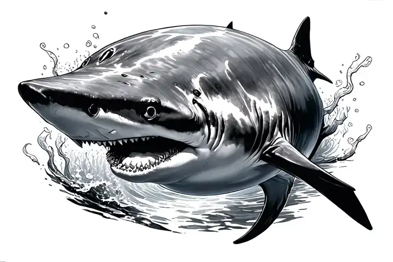 Shark Swiming Under Water But I Want A Birds Eye Perspective