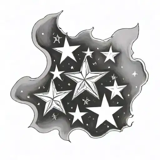 Small Stars Turning Into Bigger Stars On A Forearm