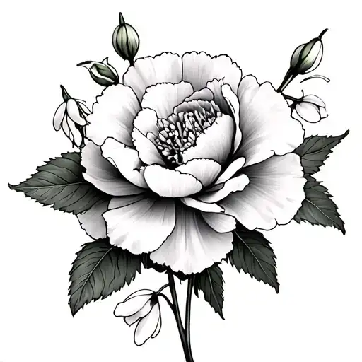 Carnation And Snowdrop