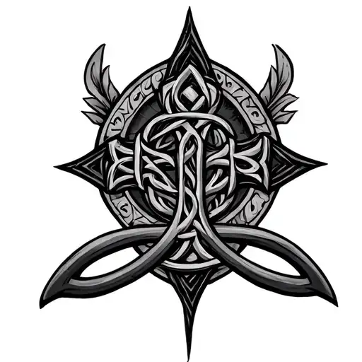 Feder And Celtic Cross And Serch Bythol