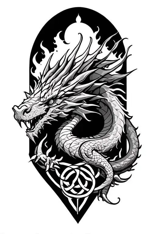 Celtic Dragon Mountain Scene