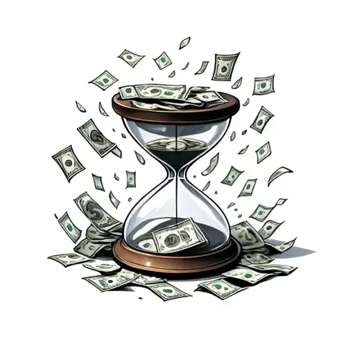Hourglass With Money Raining
