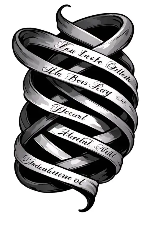 Double Helix With Names Intertwined