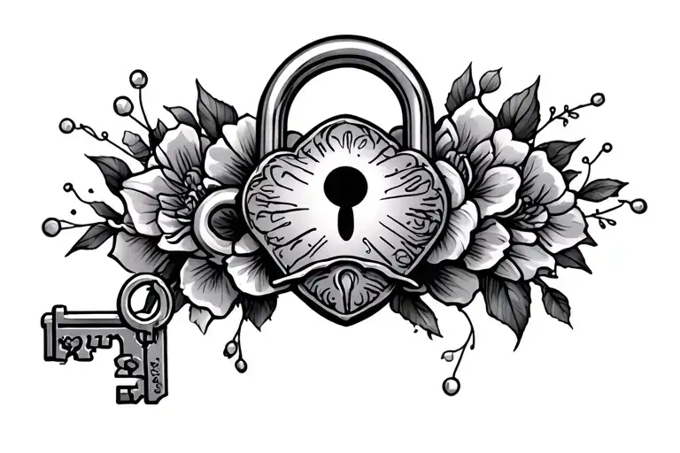 Slutty Tattoo Design Inspired Lock And Key