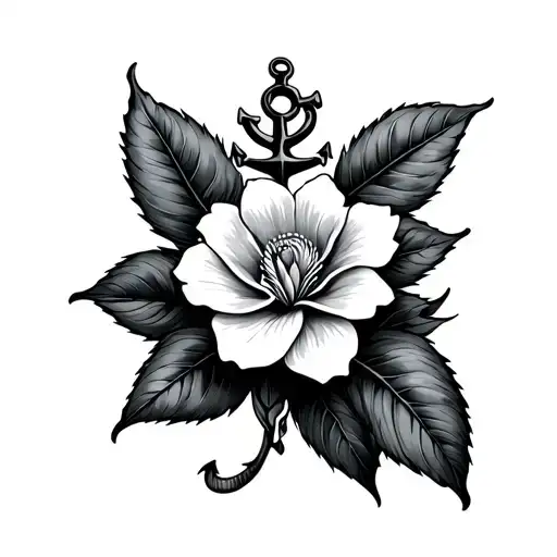 Gardenia Flower And Anchor