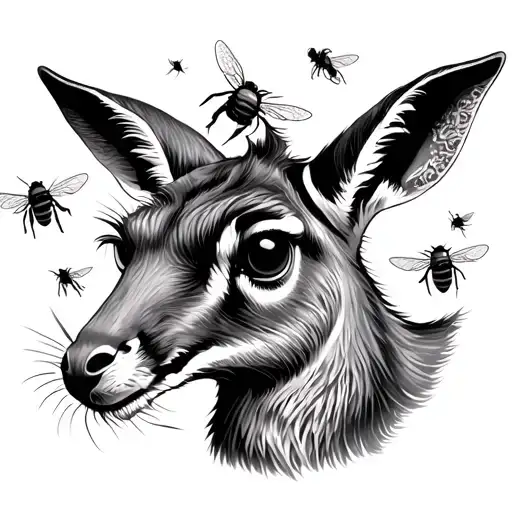 Roo With Bees Flying Around