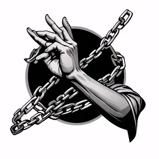 Chains Around Arms And Wrist