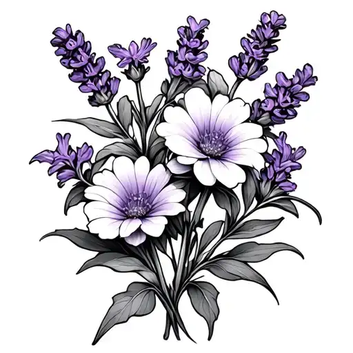 Lavender Flowers Intertwined