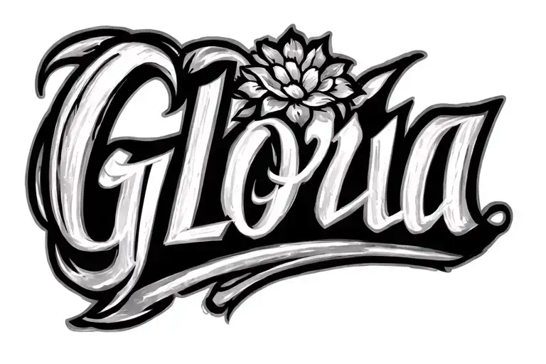 Gloria Name Tattoo Design