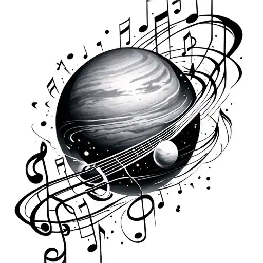 Music Notes Flowing Space Themed