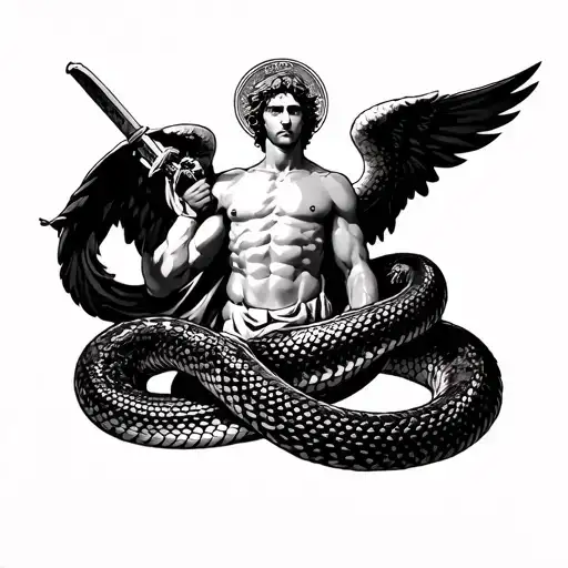 Saint Michael Killing A Snake